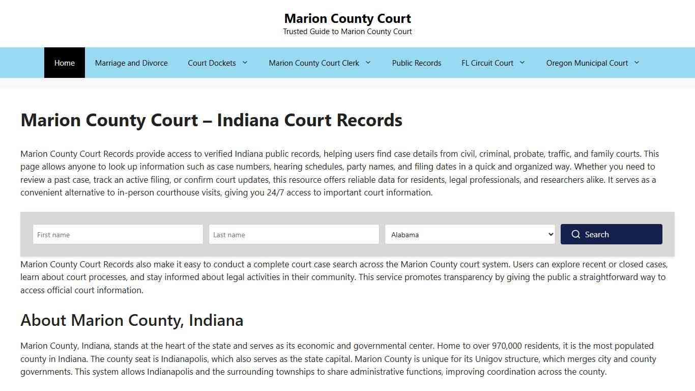 Marion County Court – Indiana Court Records